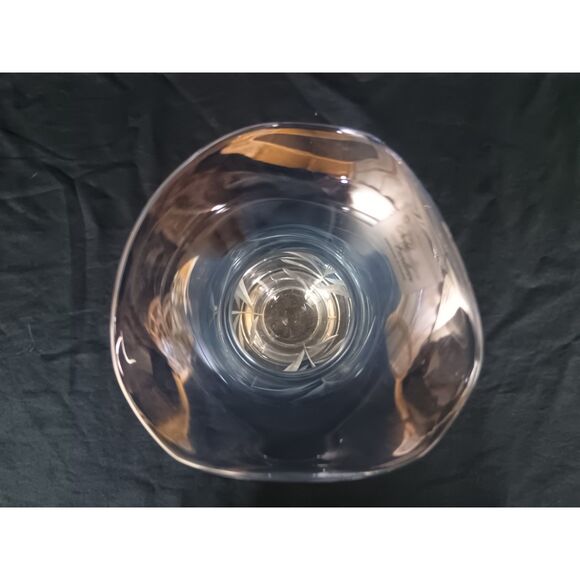 Clear Thick Smoky Glass Vase With Etched Floral Patterns from Noble Excellence - Picture 7 of 10